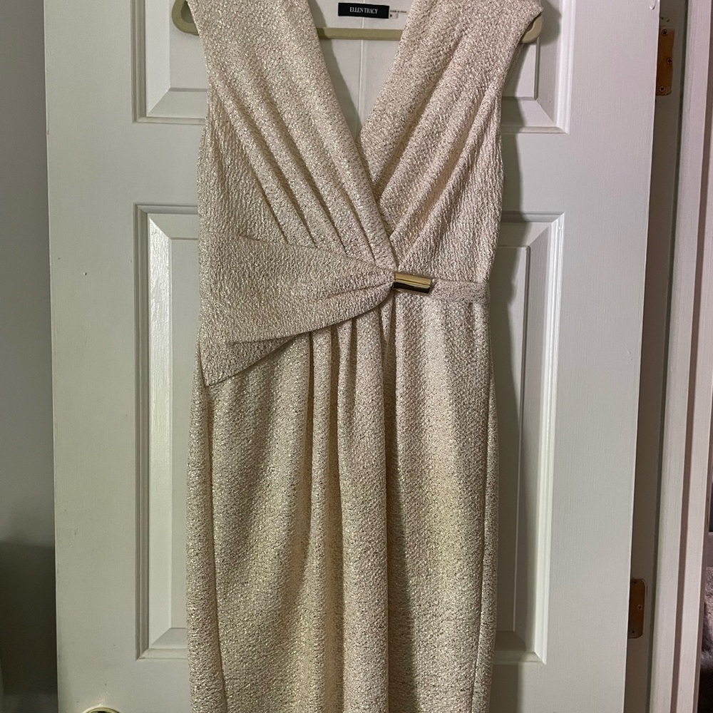 Elegant Cream Sleeveless Dress